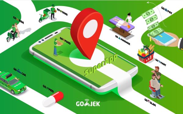 Ilustrasi Gojek sebagai Super App